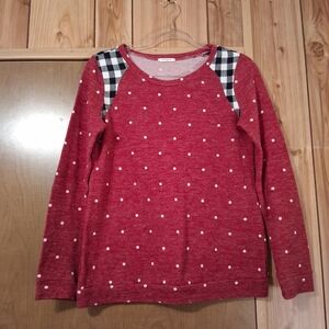 Chic Red Polka Dot Women's Sweater